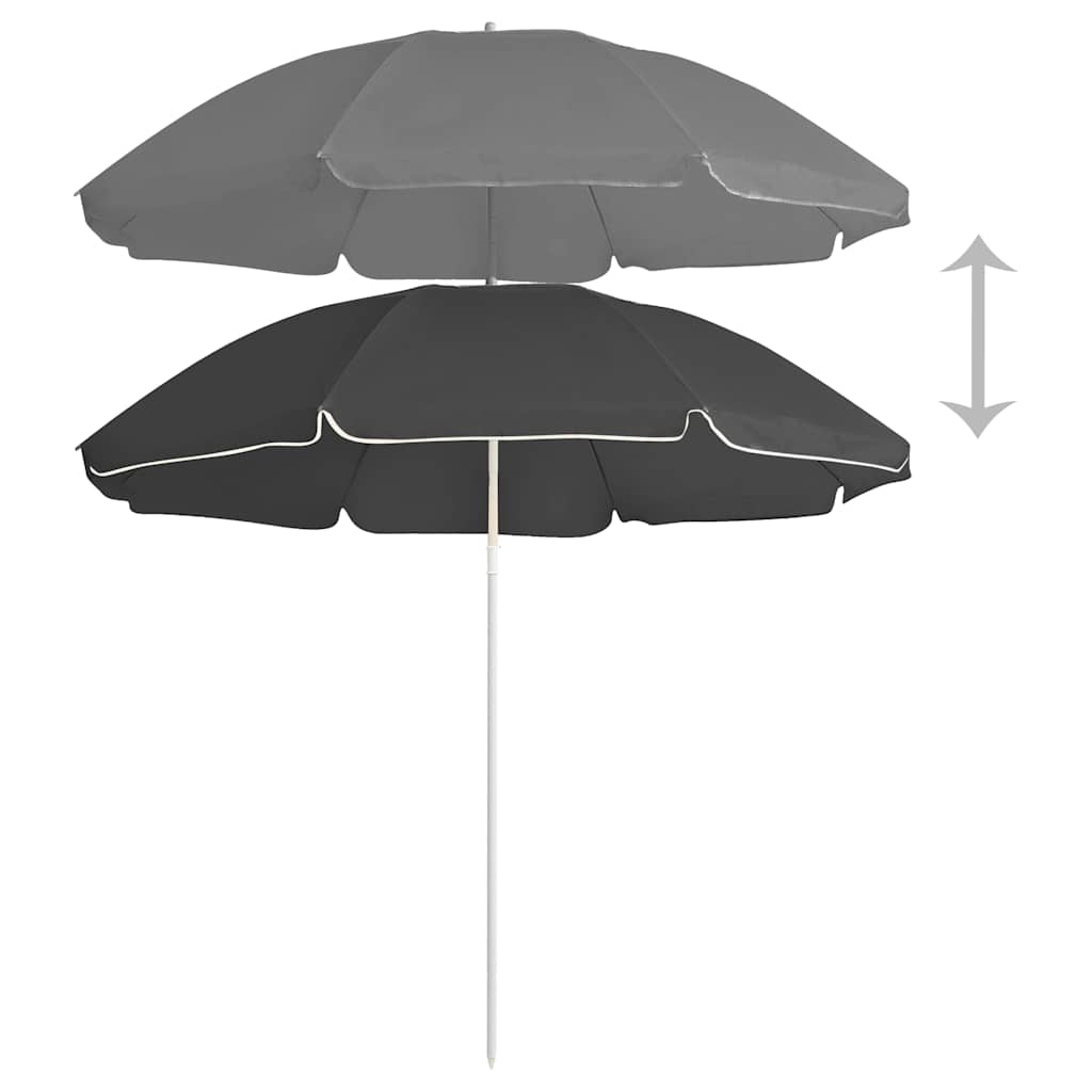 315542 vidaXL Garden Parasol with Steel Pole Anthracite 180 cm