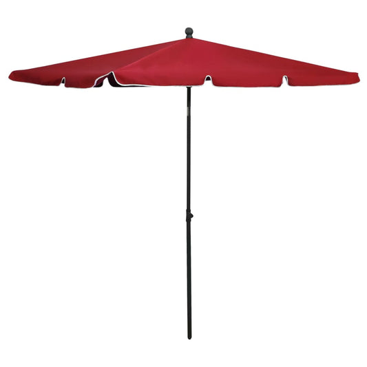 Garden Parasol | Bordeaux Red | 100% Polyester Fabric | 210x140 cm