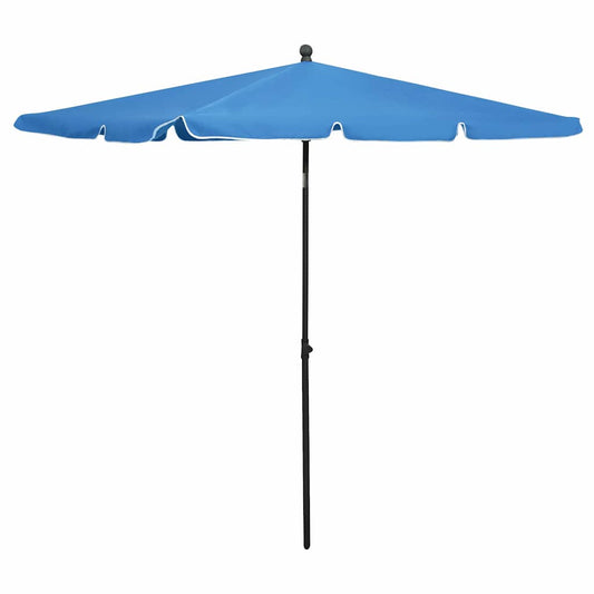 315550 vidaXL Garden Parasol with Pole 210x140 cm Azure Blue