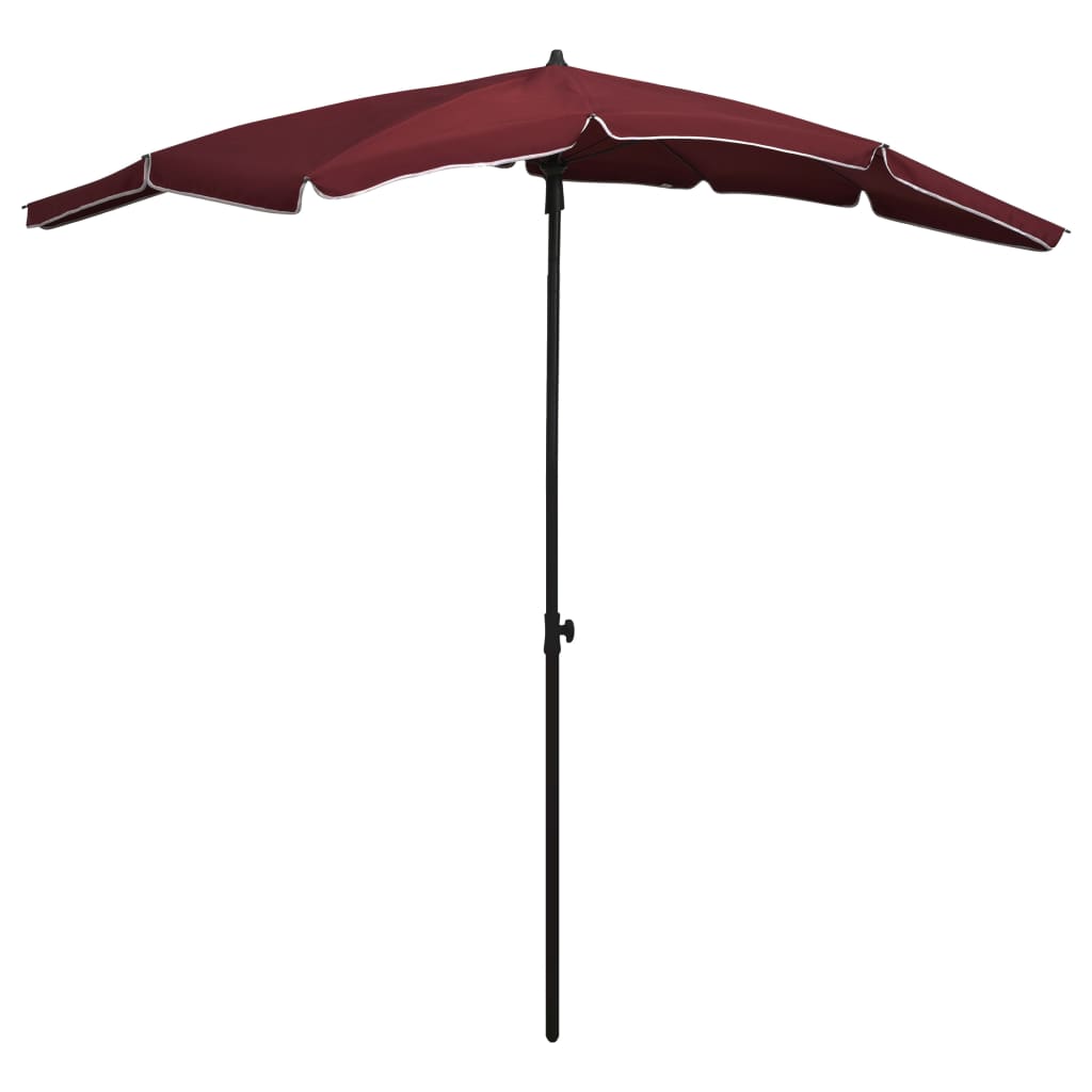 Garden Parasol | Bordeaux Red | Steel, Polyester | Large | Tiltable