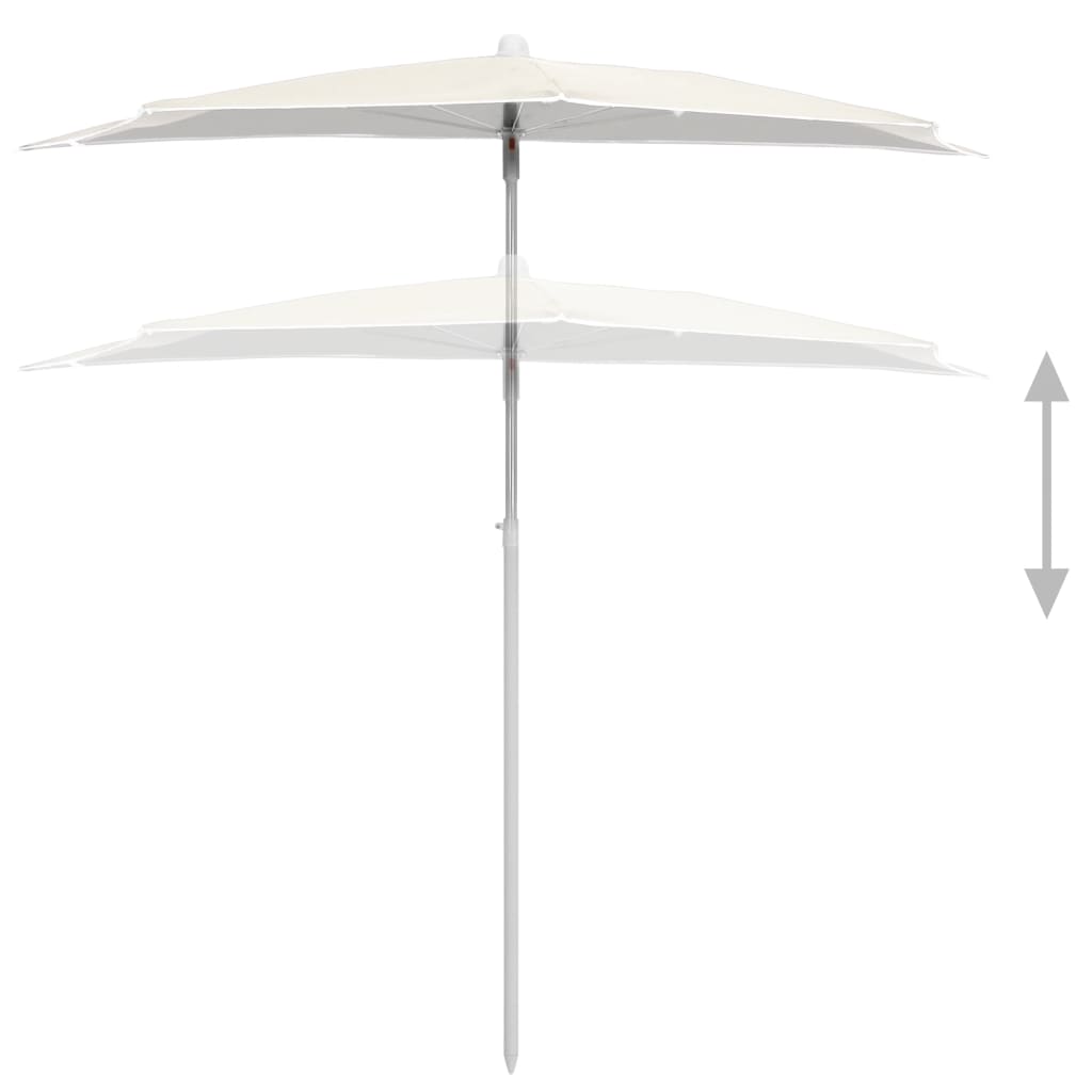 Garden Parasol | Sand | Polyester fabric, Steel | Medium | Collapsible