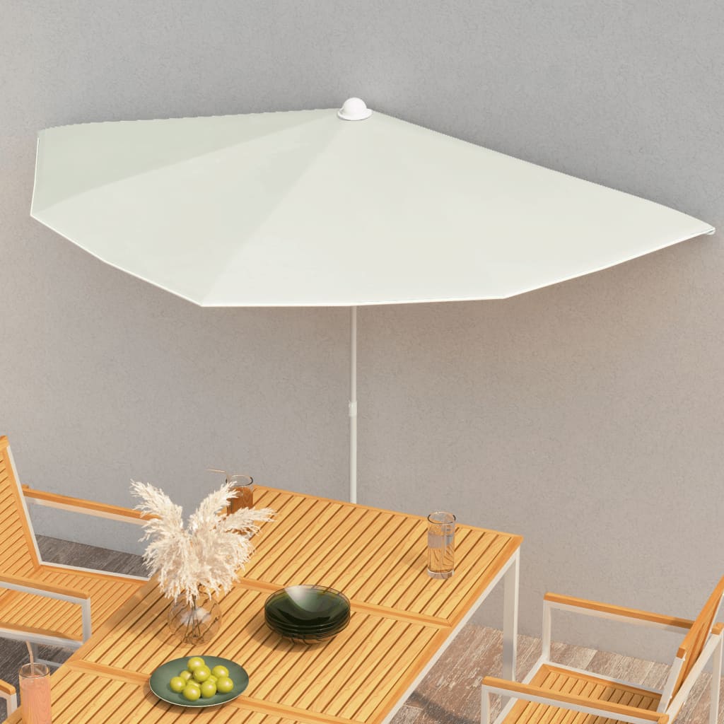 Garden Parasol | Sand | Polyester fabric, Steel | Medium | Collapsible