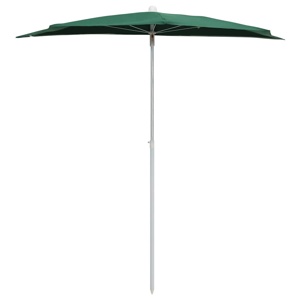 315560 vidaXL Garden Half Parasol with Pole 180x90 cm Green