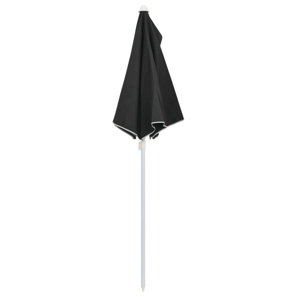 vidaXL Garden Half Parasol with Pole 180x90 cm Black