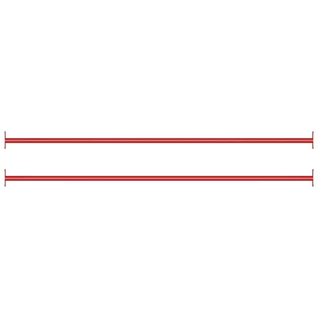 93199 vidaXL Turning Bars 2 pcs 125 cm Steel Red