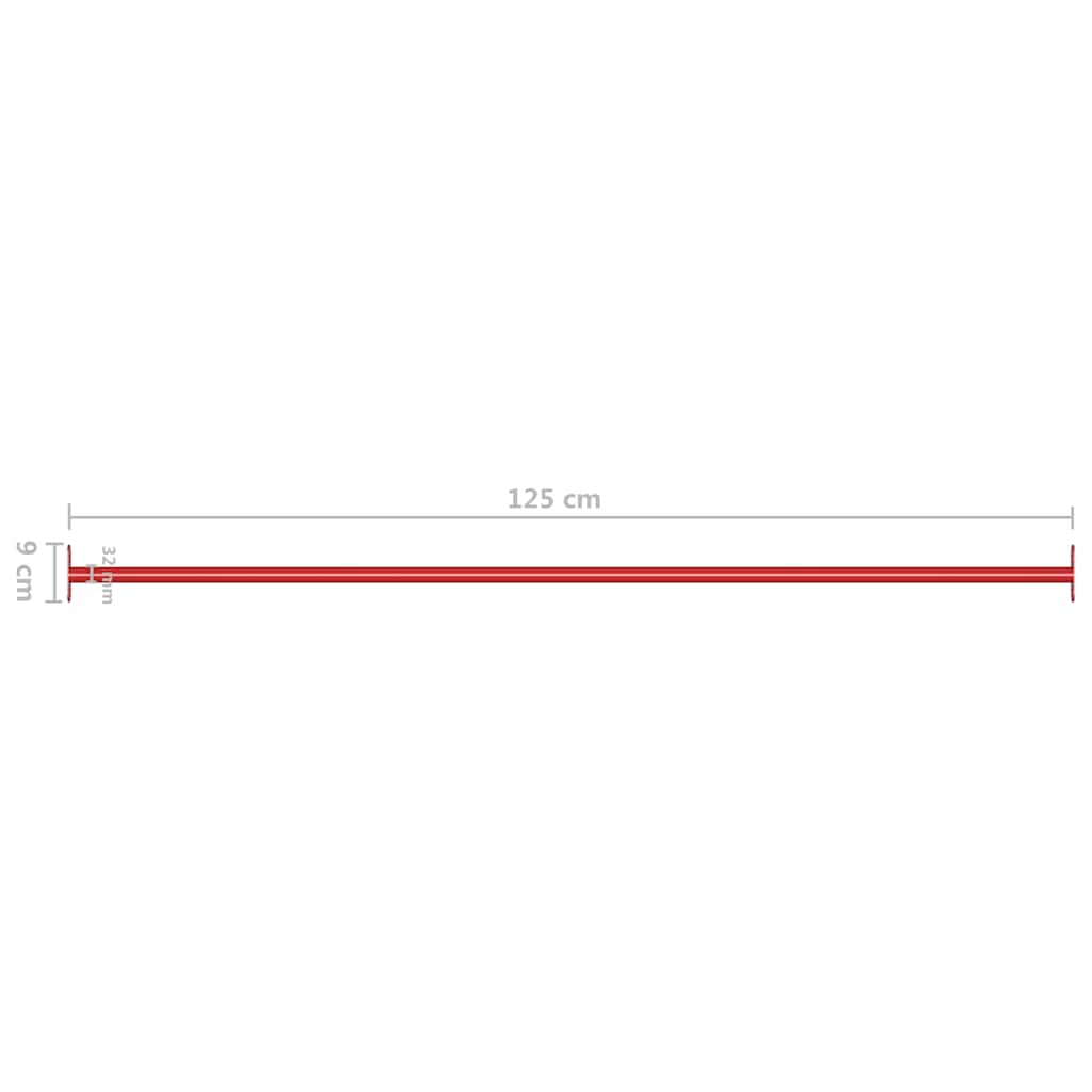 93199 vidaXL Turning Bars 2 pcs 125 cm Steel Red