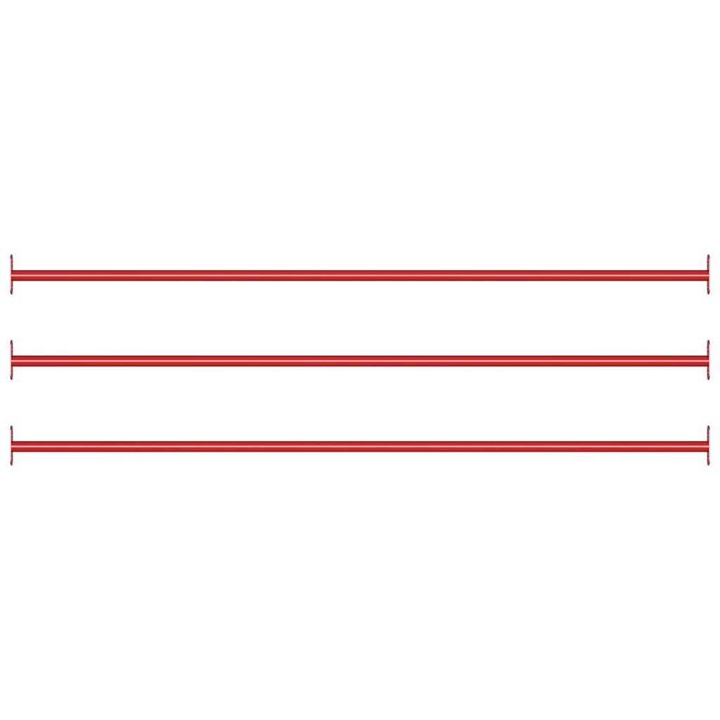 93200 vidaXL Turning Bars 3 pcs 125 cm Steel Red