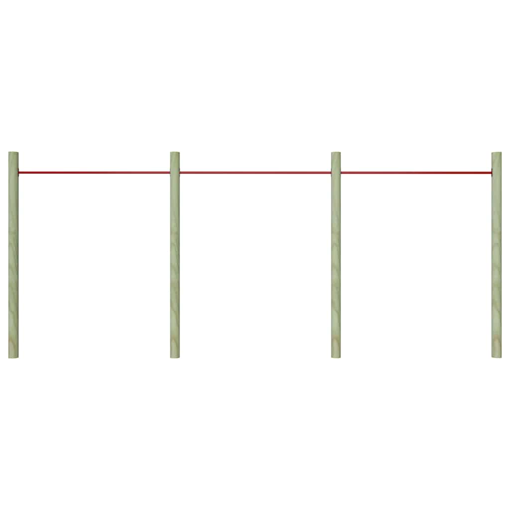 93200 vidaXL Turning Bars 3 pcs 125 cm Steel Red