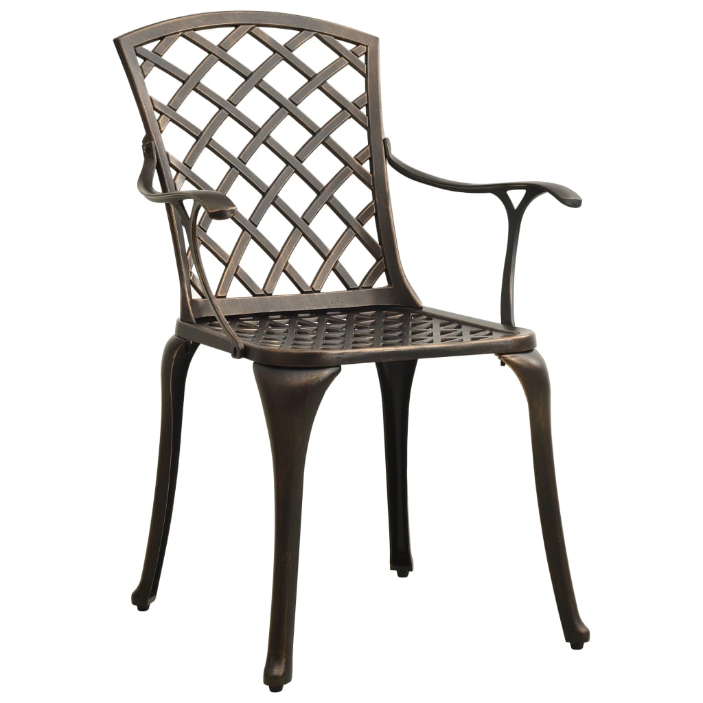 Garden Chair | Set of 2 | Bronze | Cast Aluminium | Standard | Durable