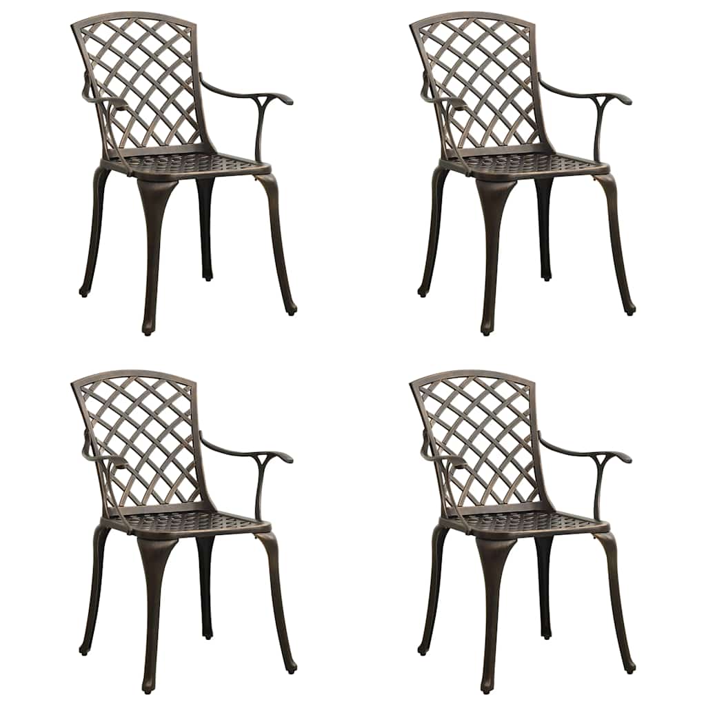 Garden Chair | Set of 4 | Bronze | Cast Aluminium | Standard | Durable