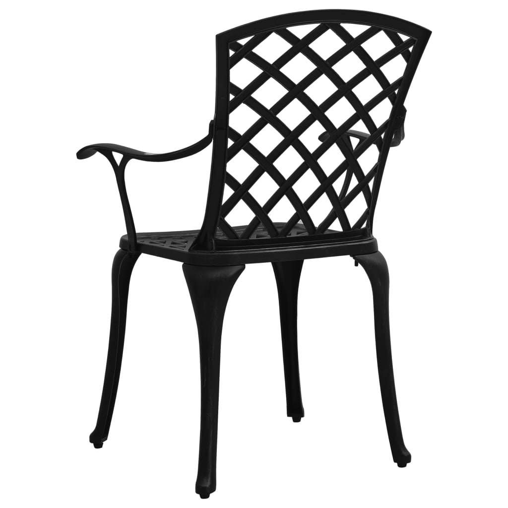 Garden Chair | Set of 2 | Black | Cast Aluminium | Standard | Ergonomic