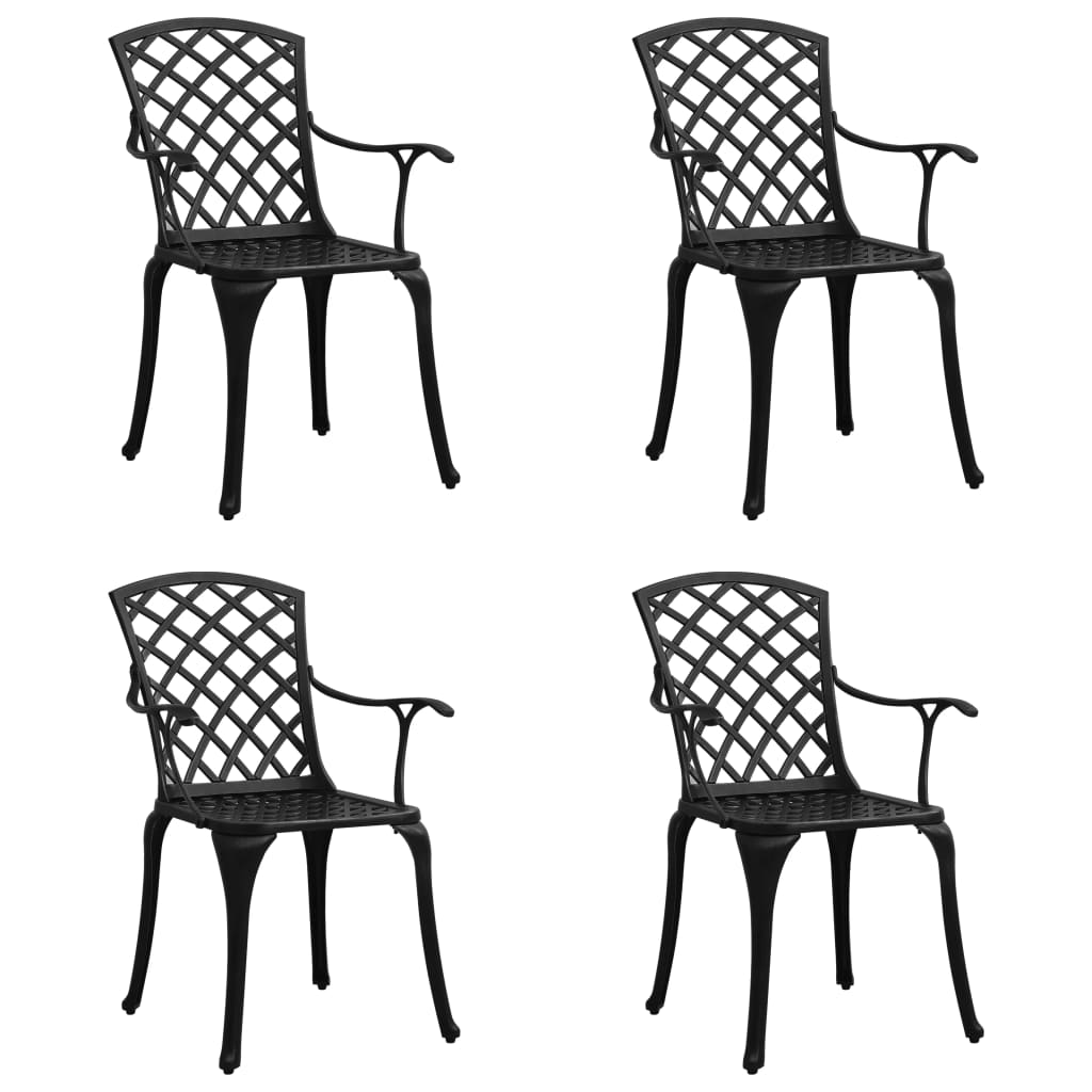 vidaXL Garden Chairs 4 pcs Cast Aluminium Black