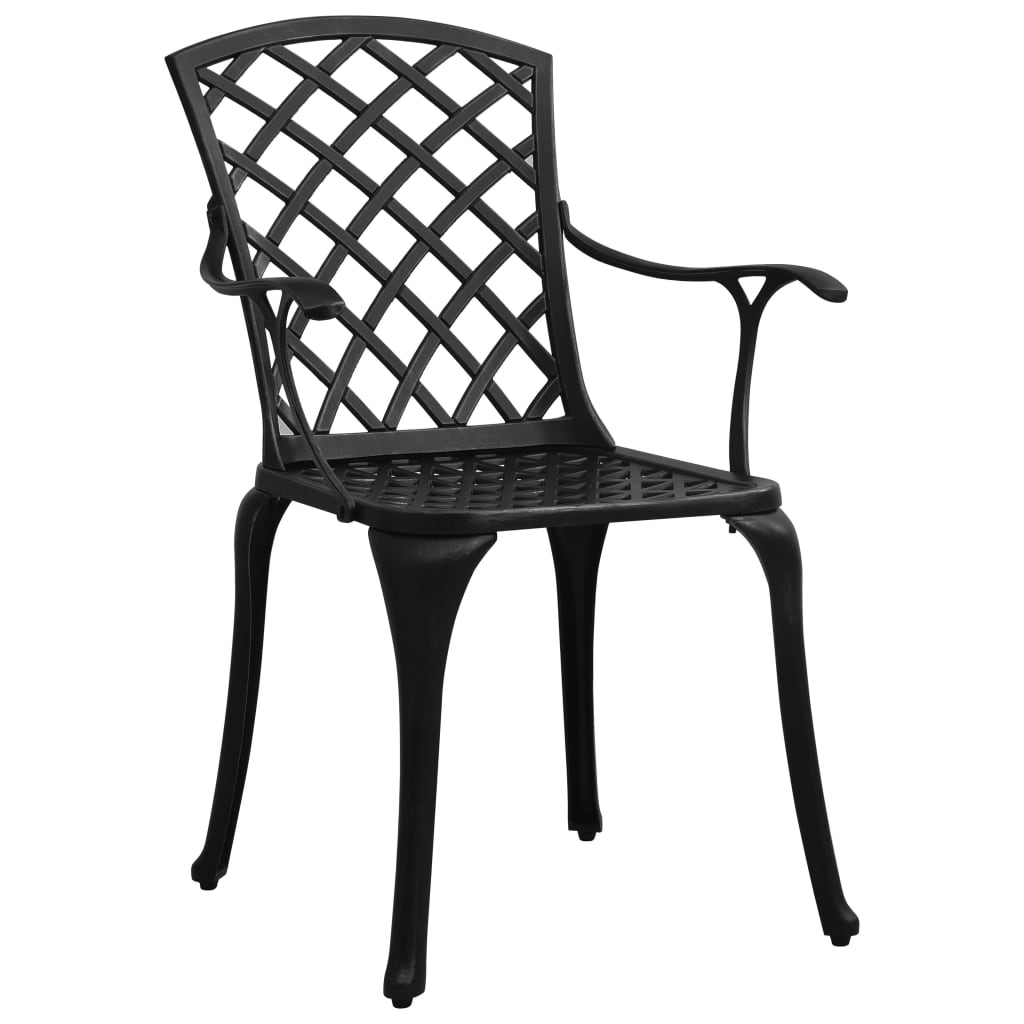 vidaXL Garden Chairs 4 pcs Cast Aluminium Black