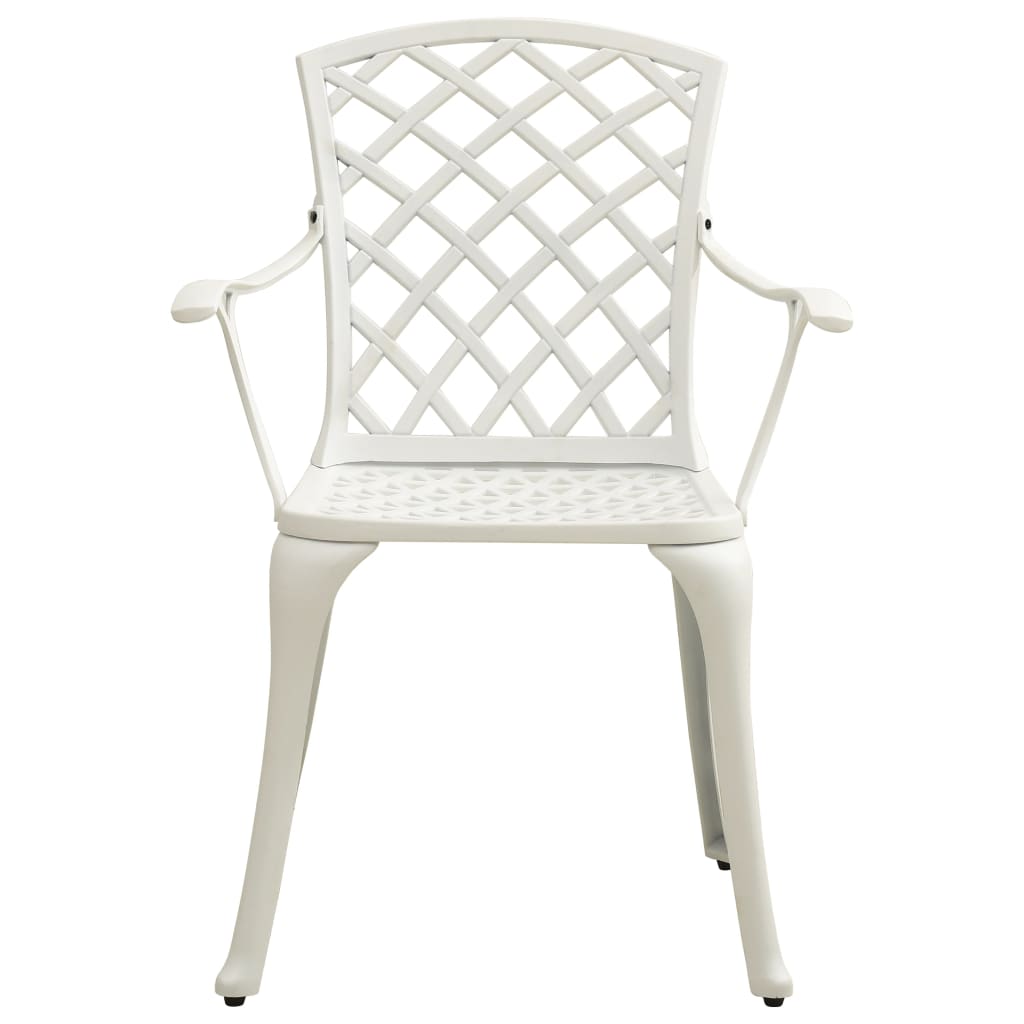 Garden Chair | Set of 2 | White | Cast aluminium | Medium | Durable