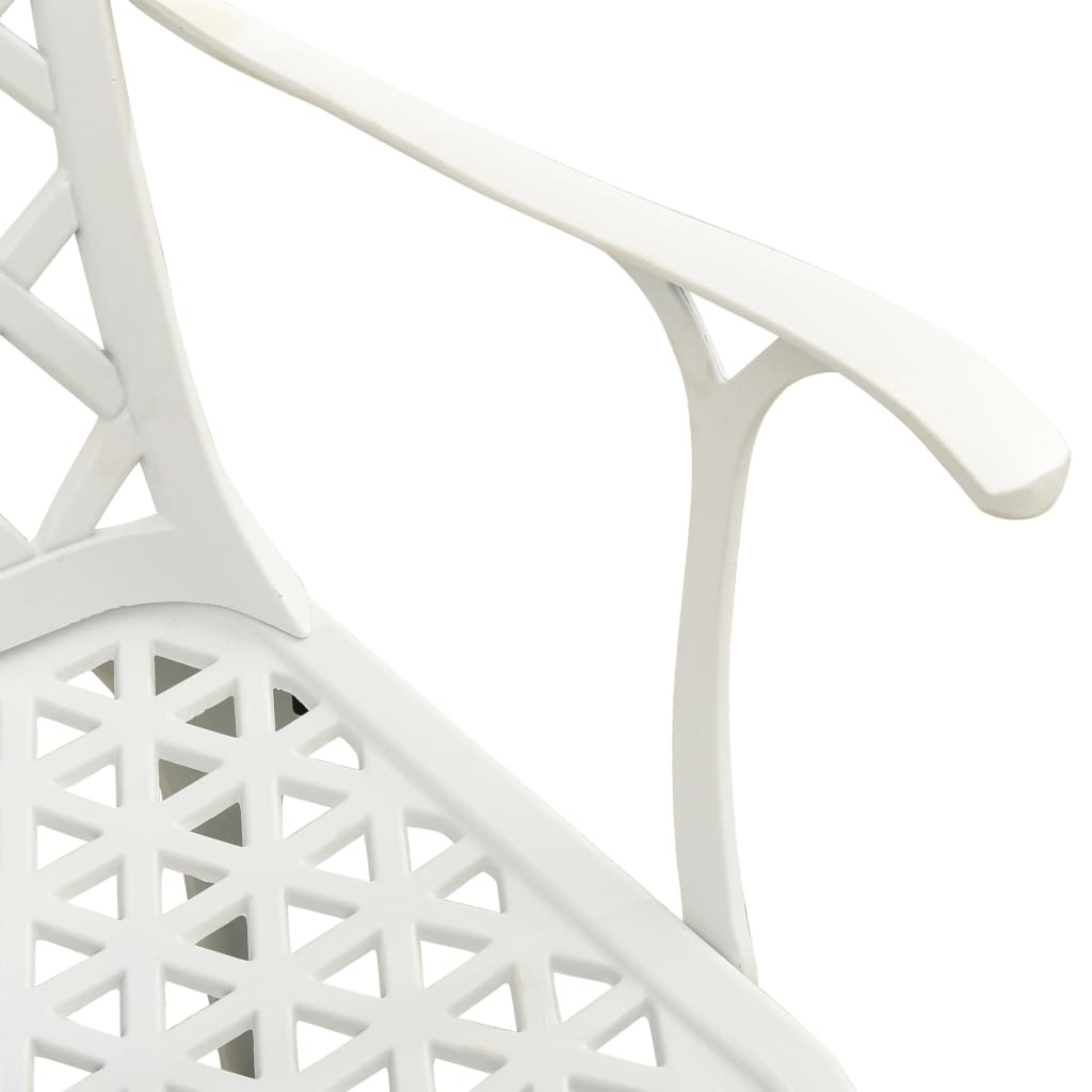 Garden Chair | Set of 2 | White | Cast aluminium | Medium | Durable
