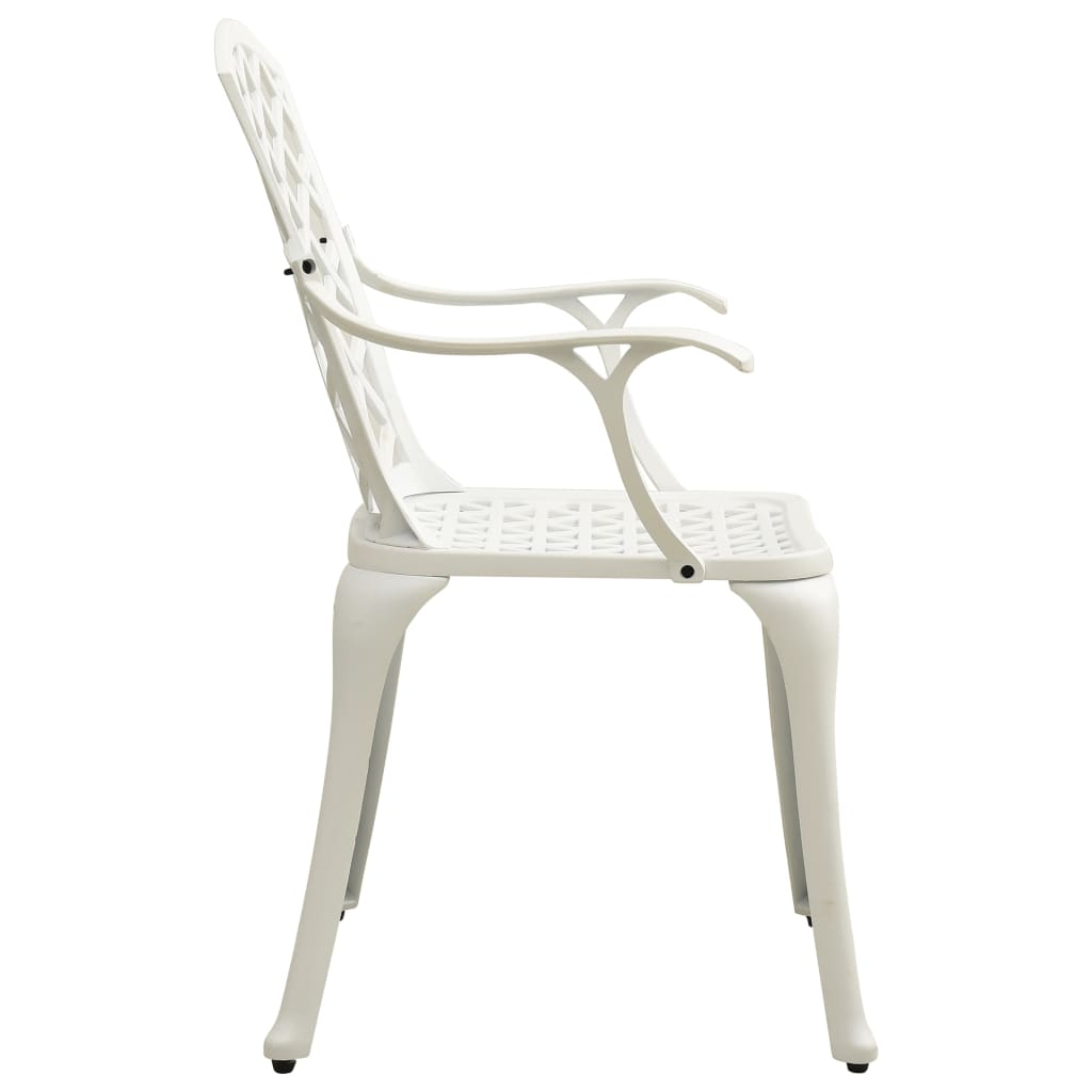 Garden Chair | Set of 4 | White | Cast Aluminium | Standard | Durable