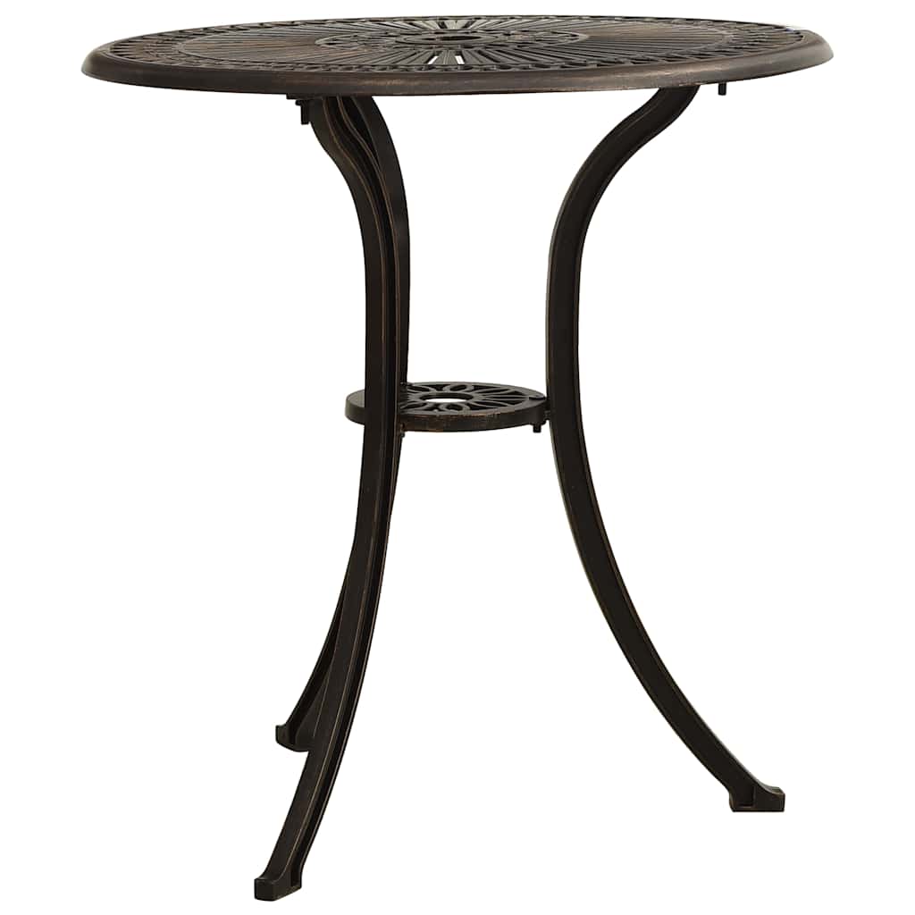 315579 vidaXL Garden Table Bronze 62x62x65 cm Cast Aluminium