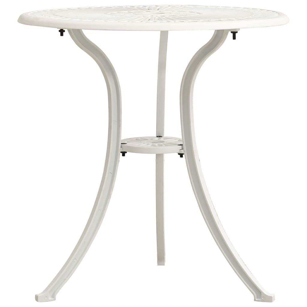 vidaXL Garden Table White 62x62x65 cm Cast Aluminium