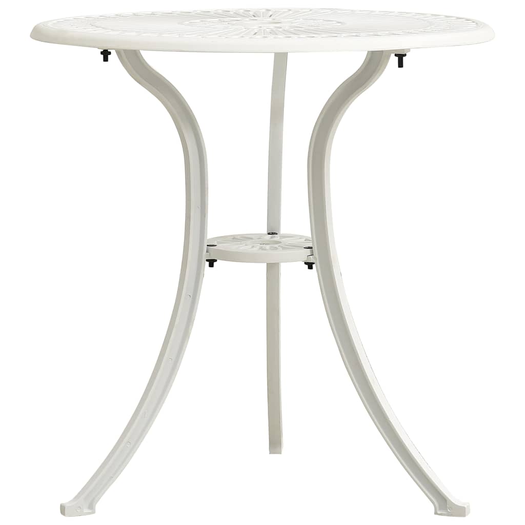 315581 vidaXL Garden Table White 62x62x65 cm Cast Aluminium