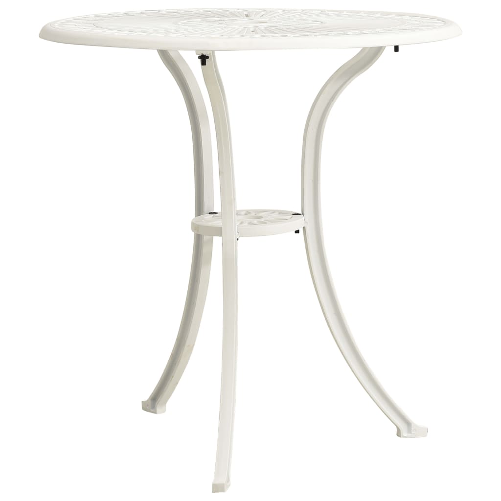 vidaXL Garden Table White 62x62x65 cm Cast Aluminium