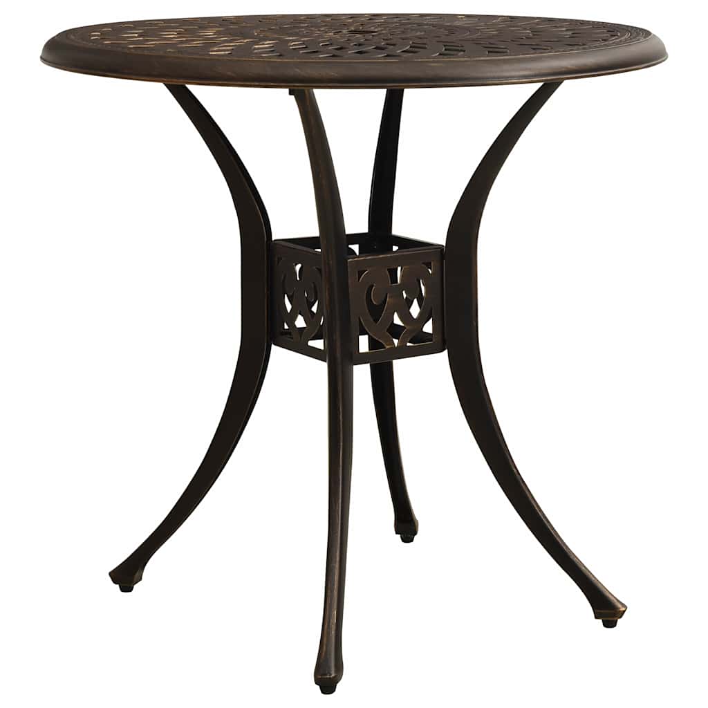 315582 vidaXL Garden Table Bronze 78x78x72 cm Cast Aluminium