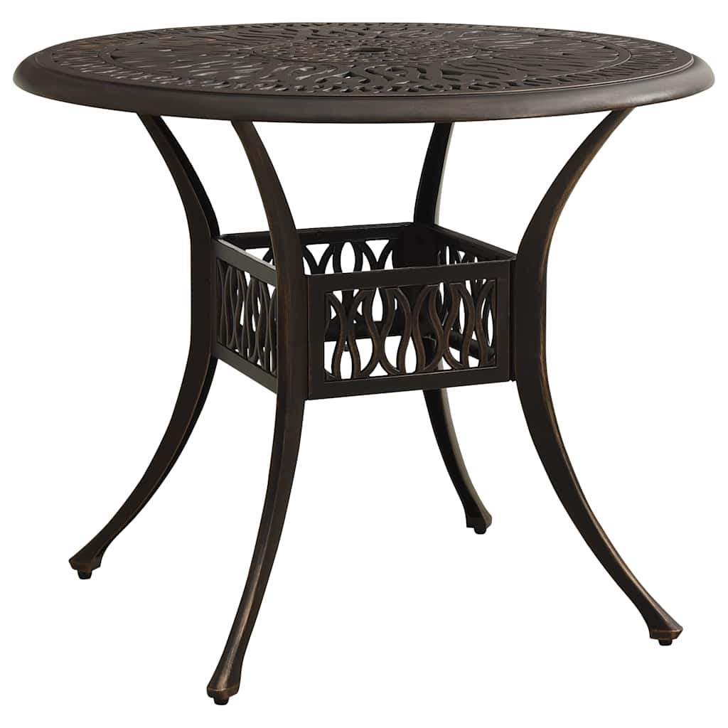 315585 vidaXL Garden Table Bronze 90x90x74 cm Cast Aluminium