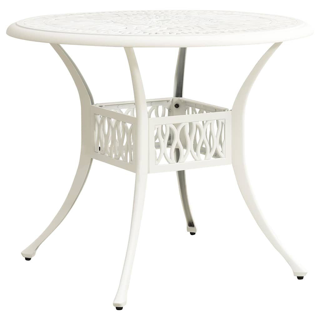 315587 vidaXL Garden Table White 90x90x74 cm Cast Aluminium