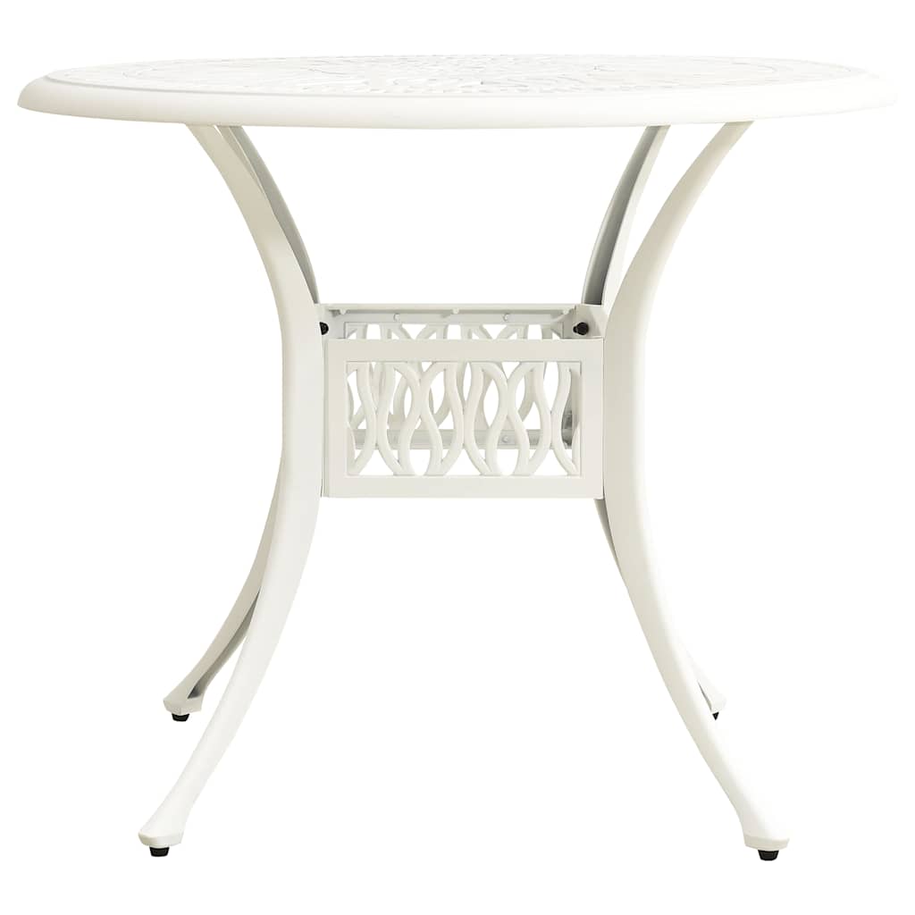315587 vidaXL Garden Table White 90x90x74 cm Cast Aluminium