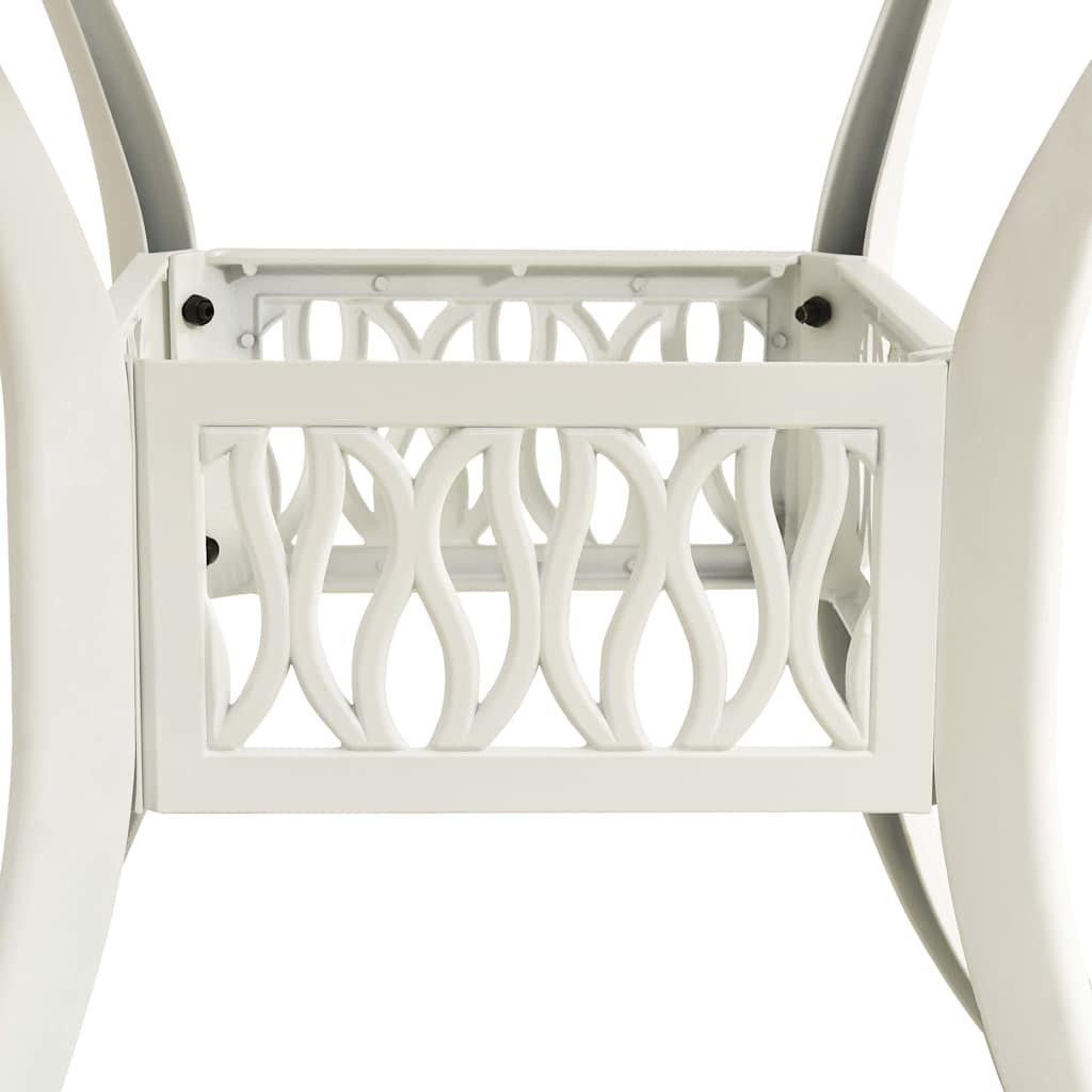 315587 vidaXL Garden Table White 90x90x74 cm Cast Aluminium