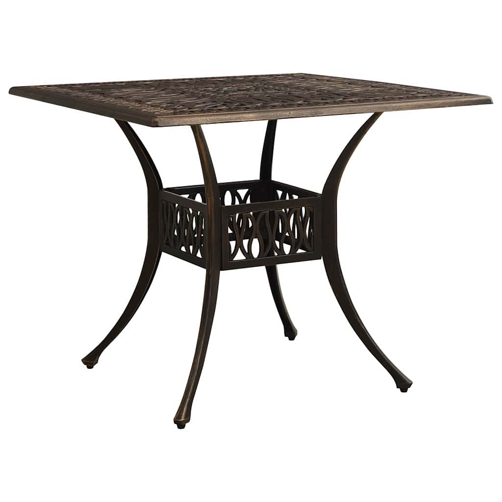 315588 vidaXL Garden Table Bronze 90x90x73 cm Cast Aluminium