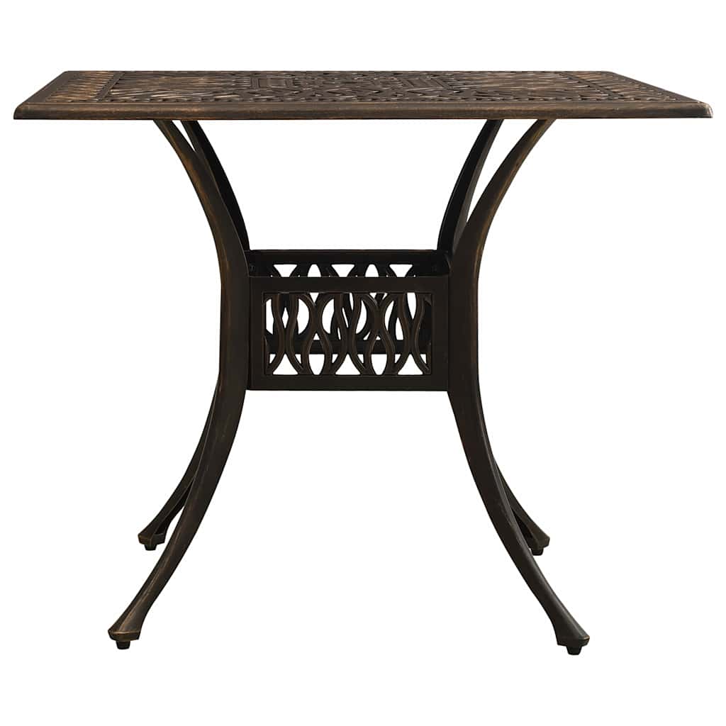 315588 vidaXL Garden Table Bronze 90x90x73 cm Cast Aluminium