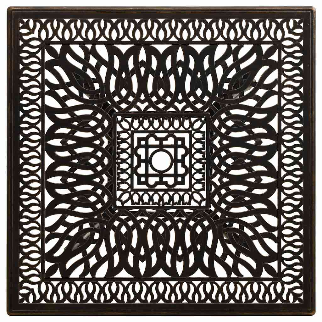 315588 vidaXL Garden Table Bronze 90x90x73 cm Cast Aluminium