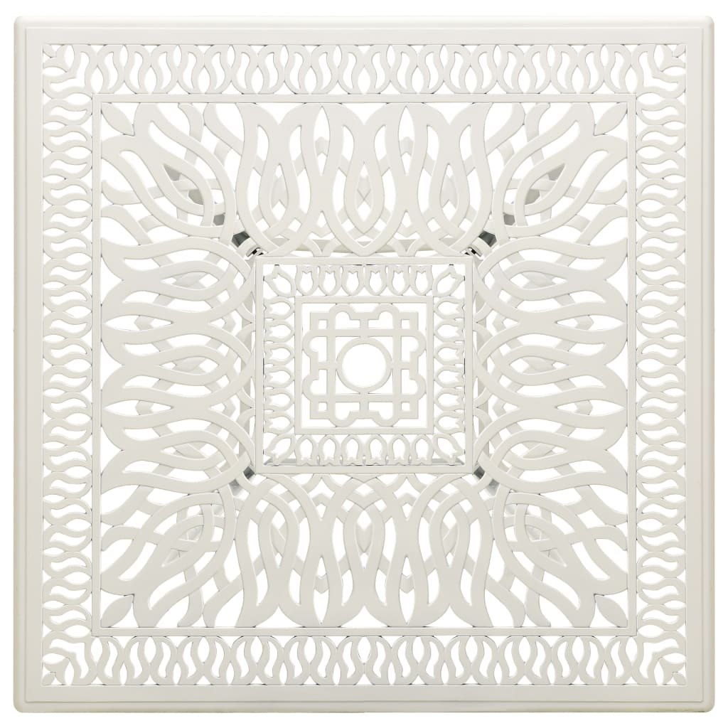 Garden Table White 90x90x73 cm Cast Aluminium