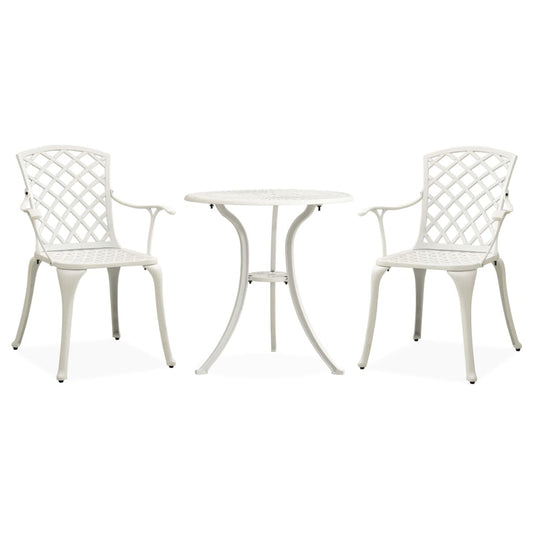 Bistro Set | White | Cast Aluminium | Small | Ergonomic | Bistro Set