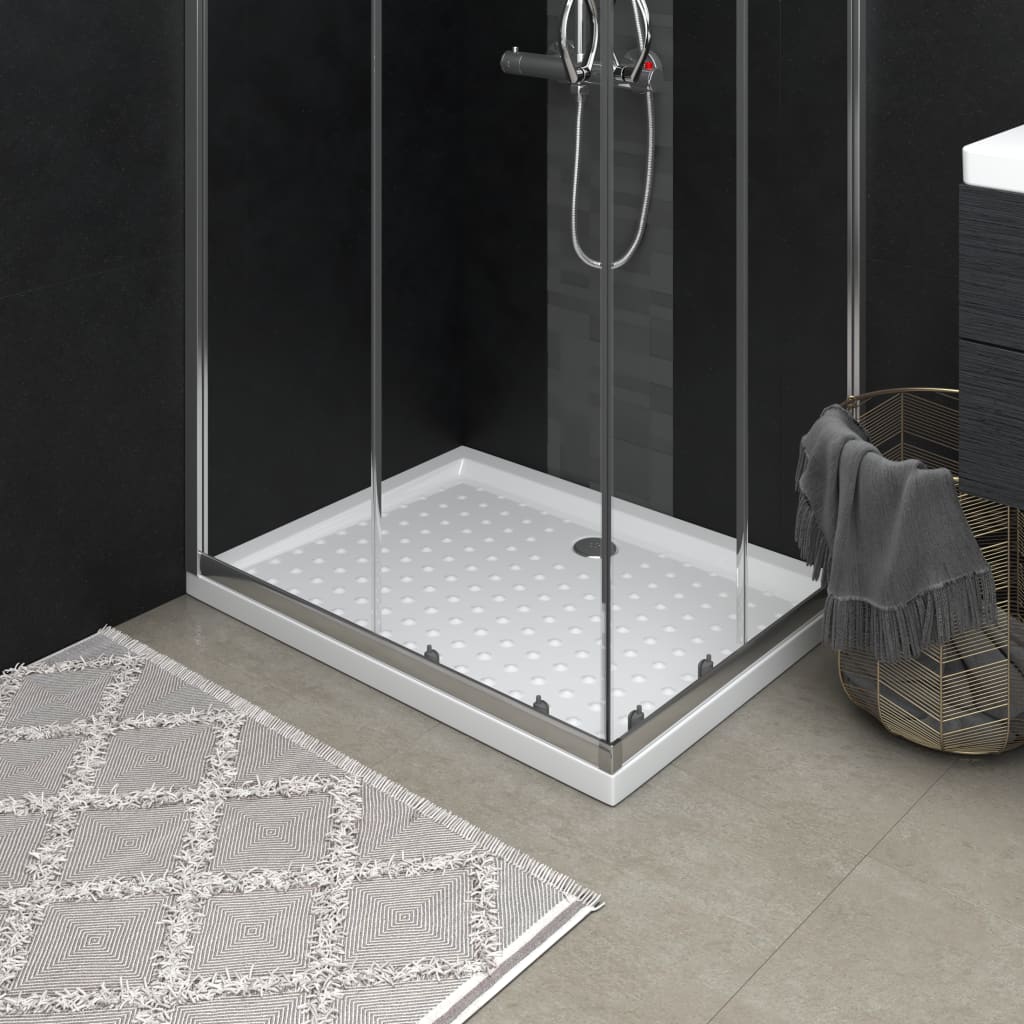 vidaXL Shower Base Tray with Dots White 90x70x4 cm ABS