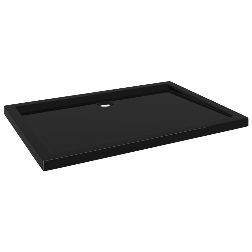 vidaXL Rectangular ABS Shower Base Tray Black 80x110 cm