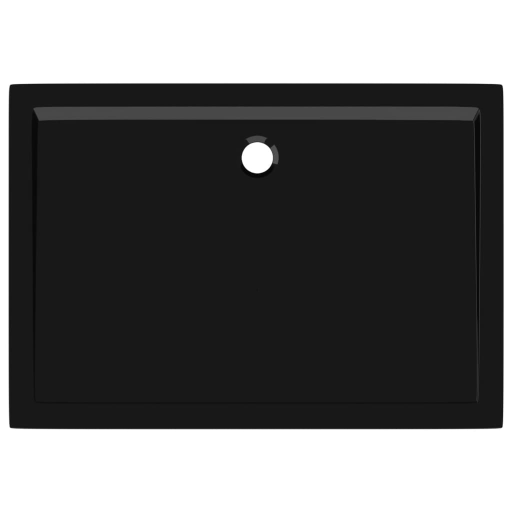 vidaXL Rectangular ABS Shower Base Tray Black 80x110 cm