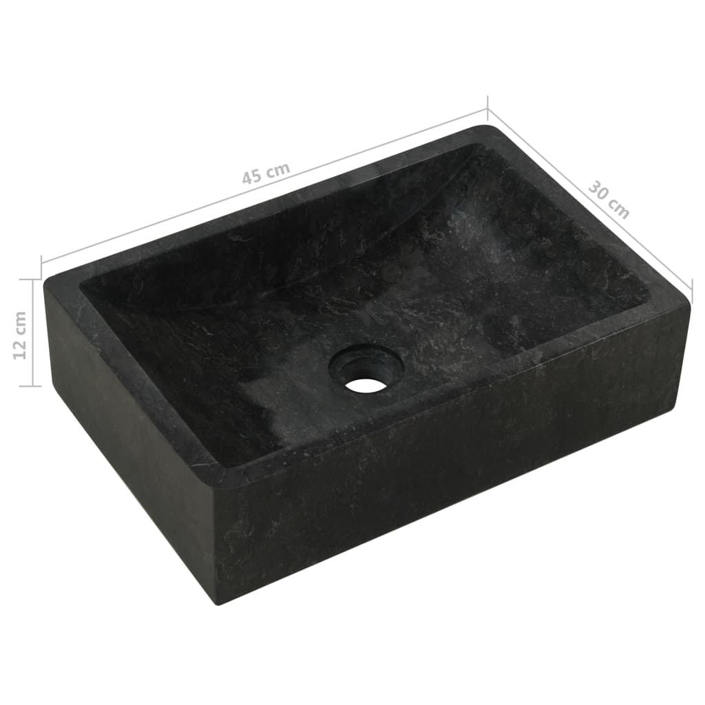 vidaXL Bathroom Vanity Cabinet Solid Teak with Sink Marble Black