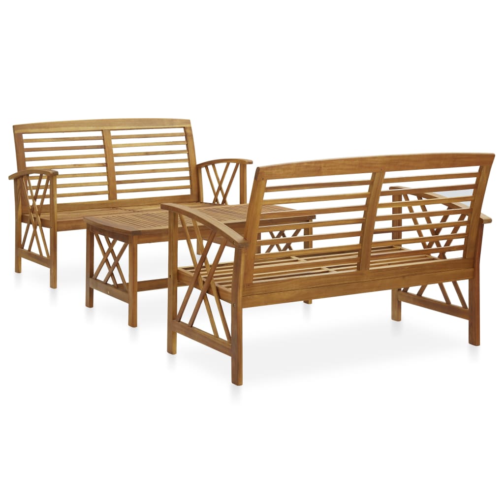 Garden Lounge Set | Natural Wood | Solid Acacia Wood | Medium | Durable