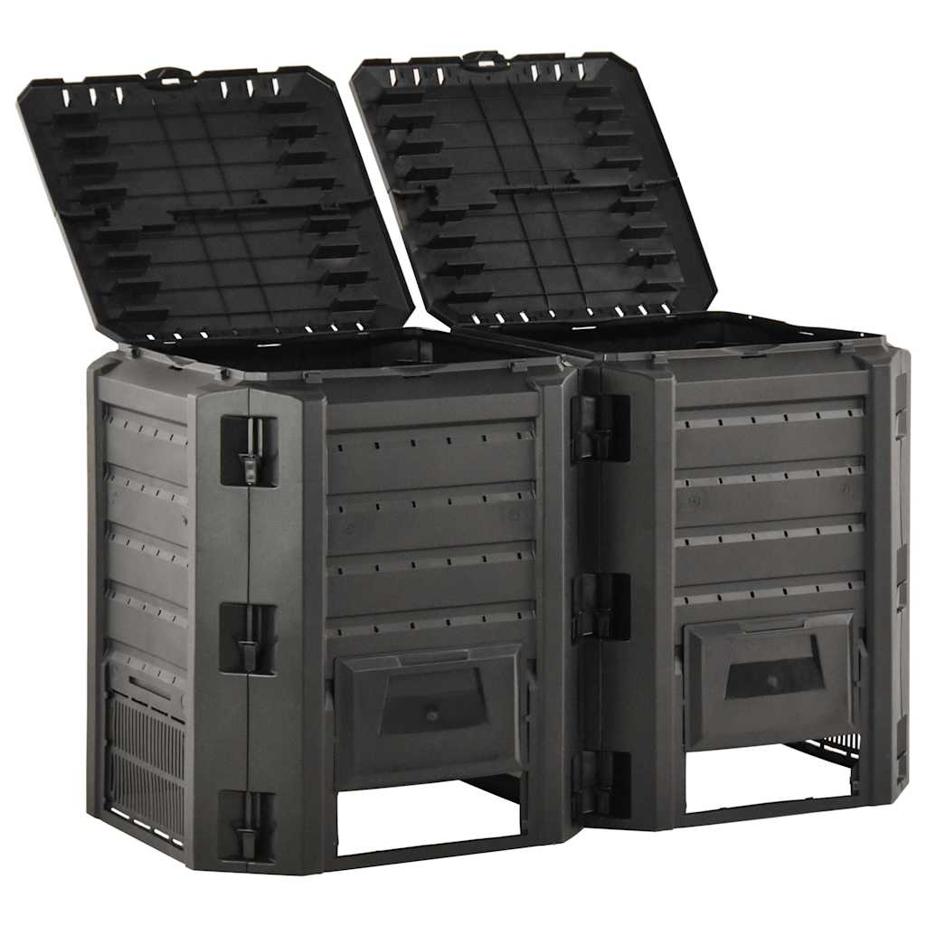 312273 vidaXL Garden Composter Black 800 L