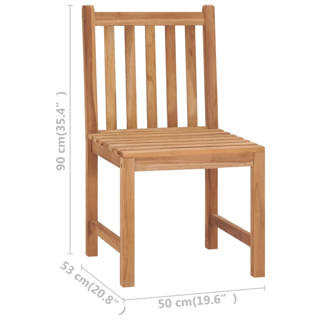 vidaXL Garden Chairs 2 pcs Solid Teak Wood