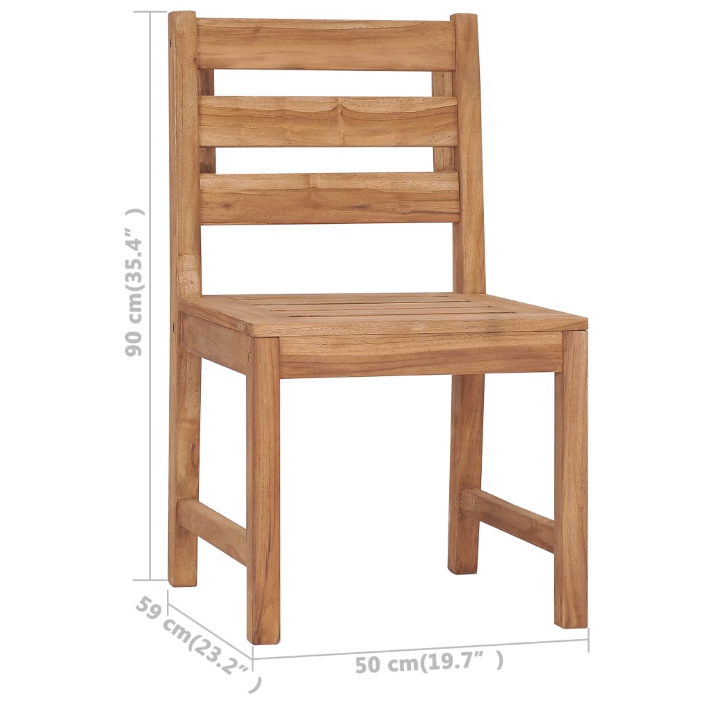 vidaXL Garden Chairs 2 pcs Solid Teak Wood