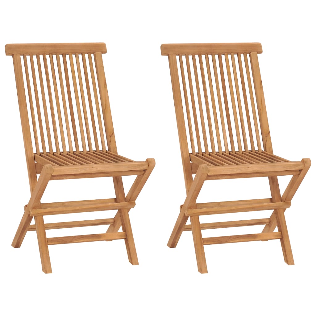 Garden Chair | Set of 2 | Natural Teak | Solid Teak Wood | Standard