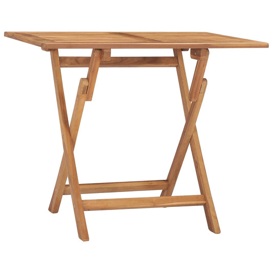 vidaXL Folding Garden Dining Table 90x60x75 cm Solid Teak Wood