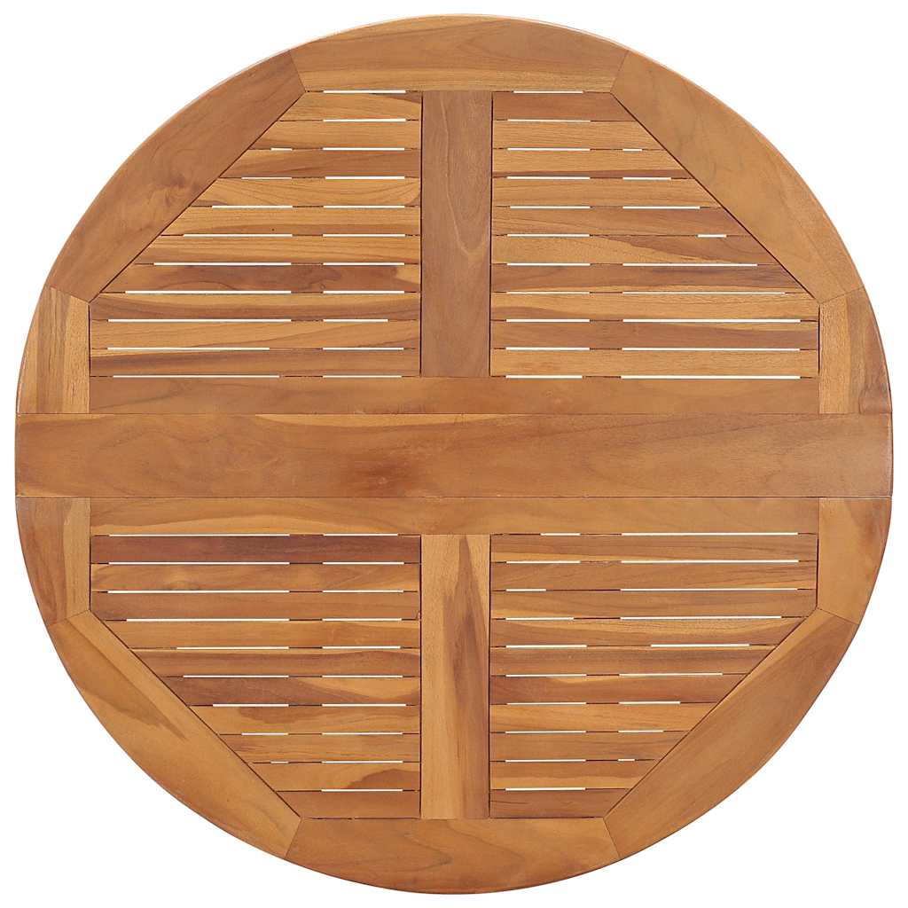 315446 vidaXL Folding Garden Dining Table Ø90x75 cm Solid Teak Wood