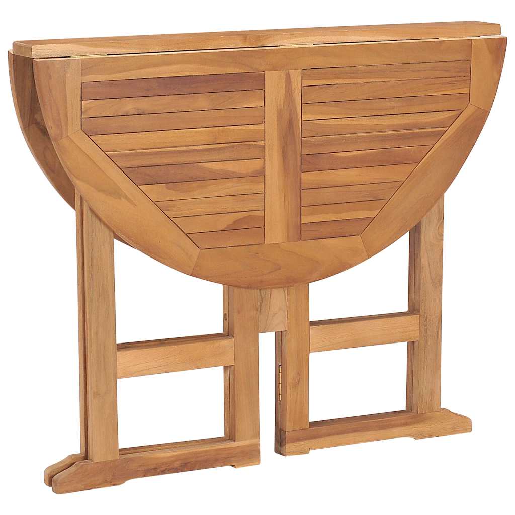 315446 vidaXL Folding Garden Dining Table Ø90x75 cm Solid Teak Wood