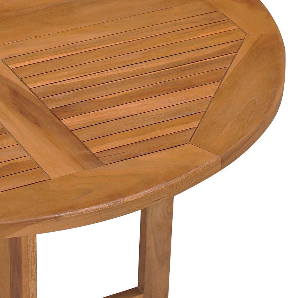 315446 vidaXL Folding Garden Dining Table Ø90x75 cm Solid Teak Wood