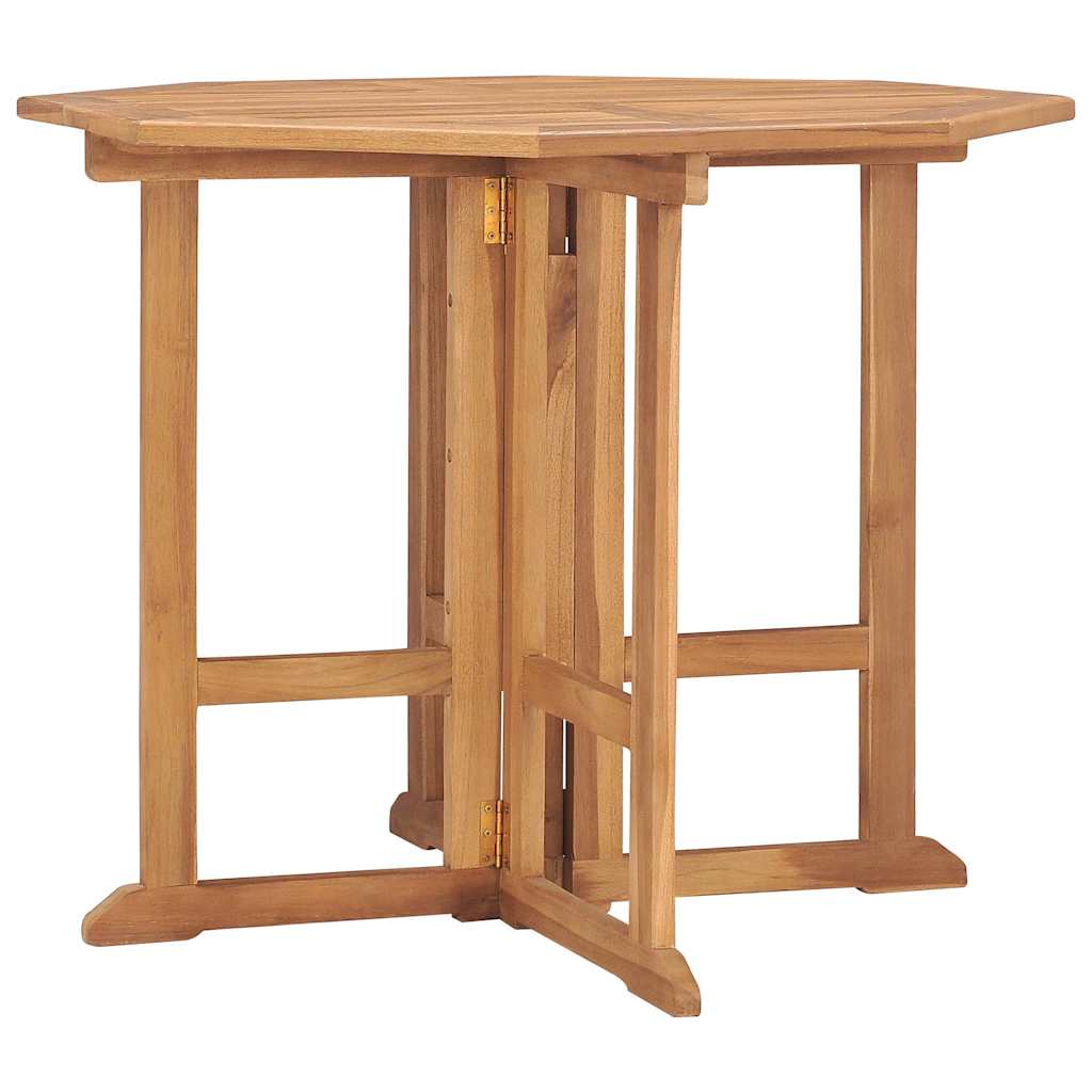 315447 vidaXL Folding Garden Dining Table 90x90x75 cm Solid Teak Wood