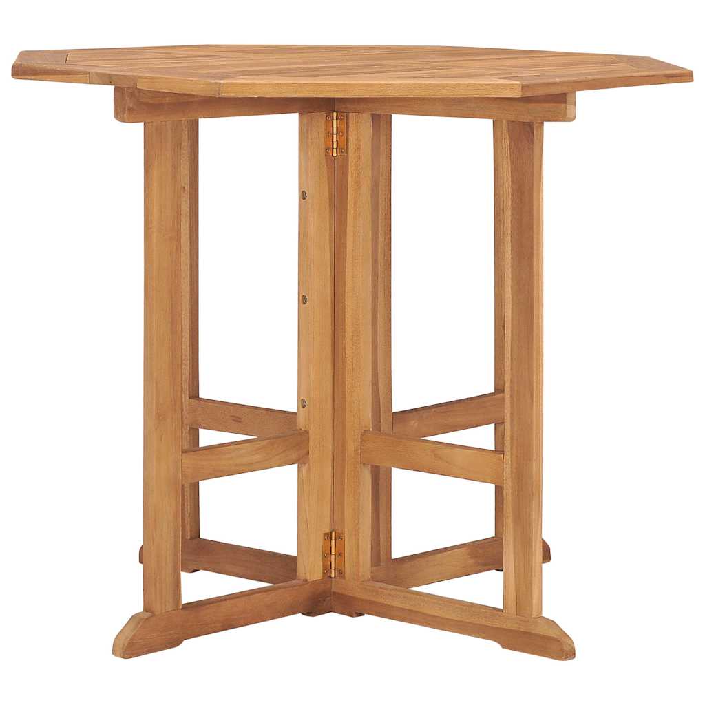 315447 vidaXL Folding Garden Dining Table 90x90x75 cm Solid Teak Wood