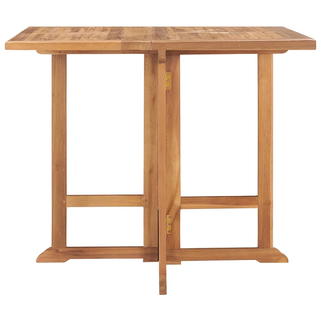 315448 vidaXL Folding Garden Dining Table 90x90x75 cm Solid Teak Wood